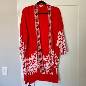 Billabong Red Kimono wrap floral Women's M/L